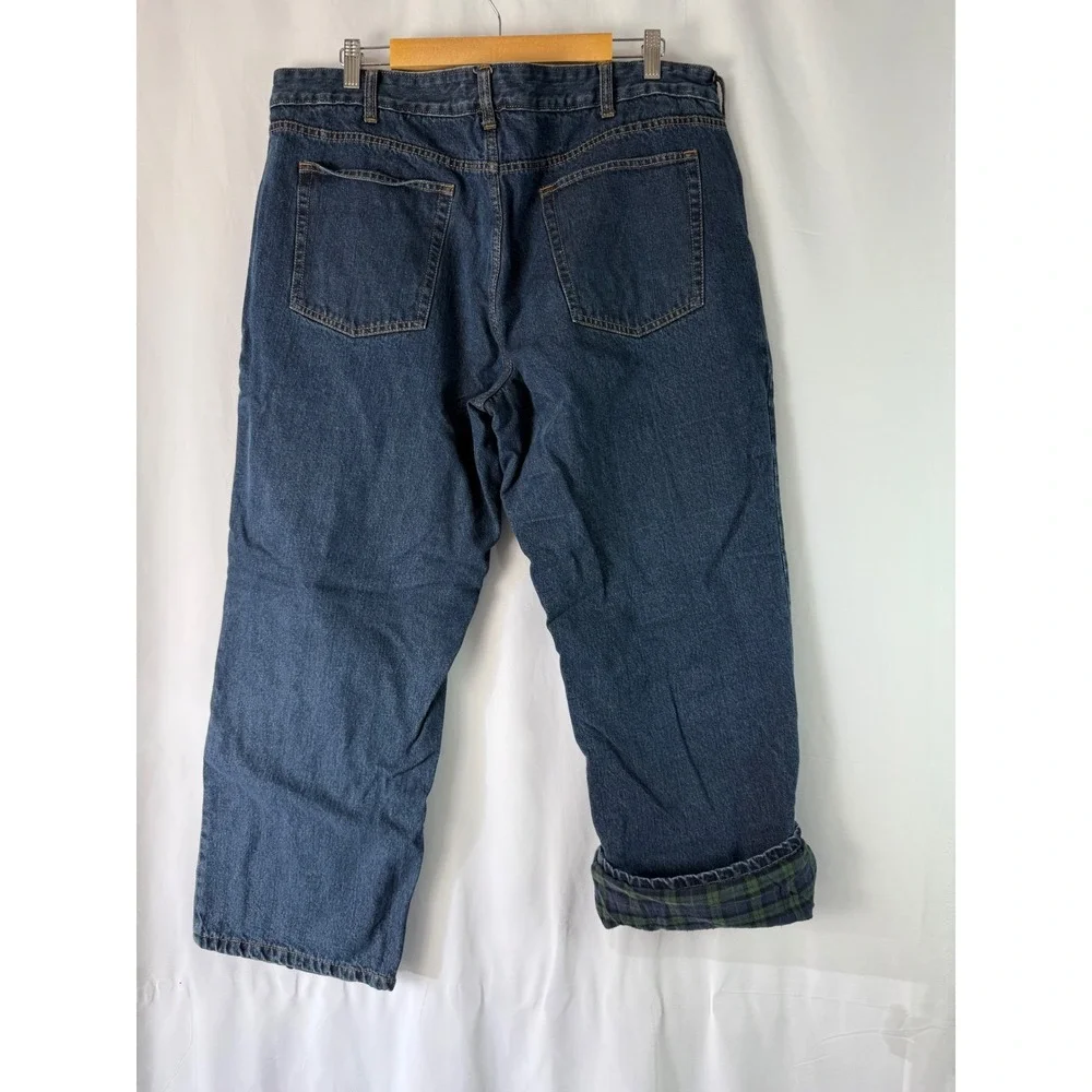 Croft & Barrow Mens‎ Flannel Lined Jeans 40x29 Blue Classic Fit Cotton Casual